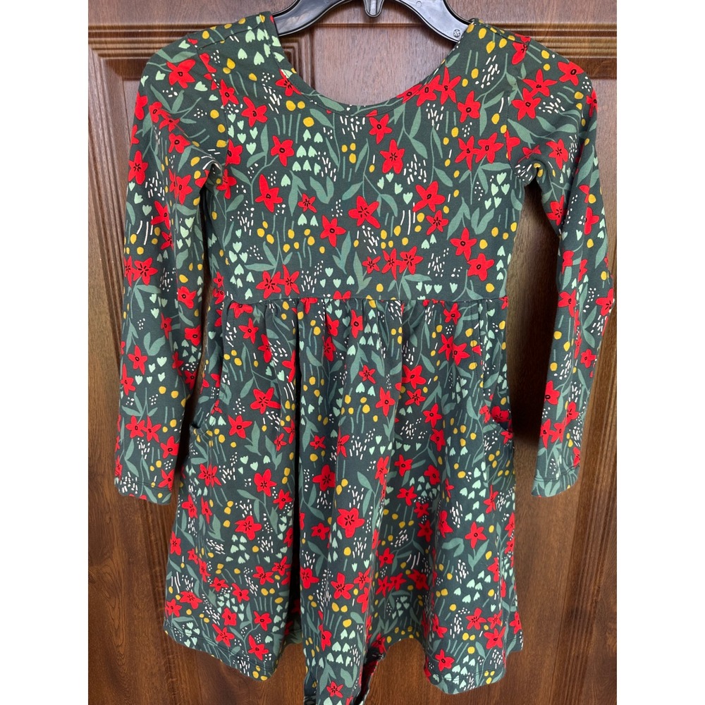 HANNA ANDERSSON GIRLS  COTTON BLEND SKATER DRESS SIZE 8 FLORAL GREAT CONDITION